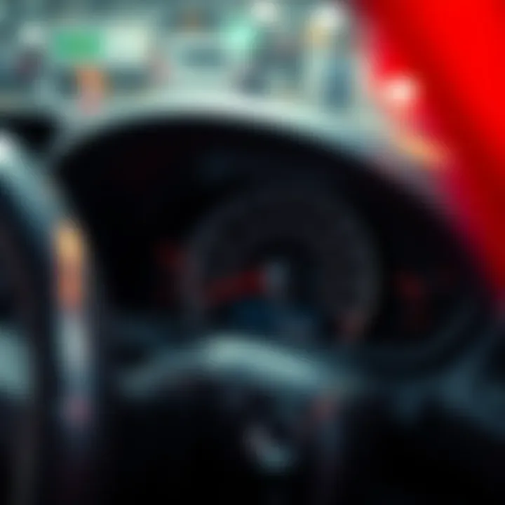 Close-up of the 2004 Subaru WRX STI dashboard and instrumentation highlighting its performance features