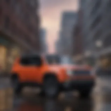 Overview of the 2015 Jeep Renegade in an urban setting