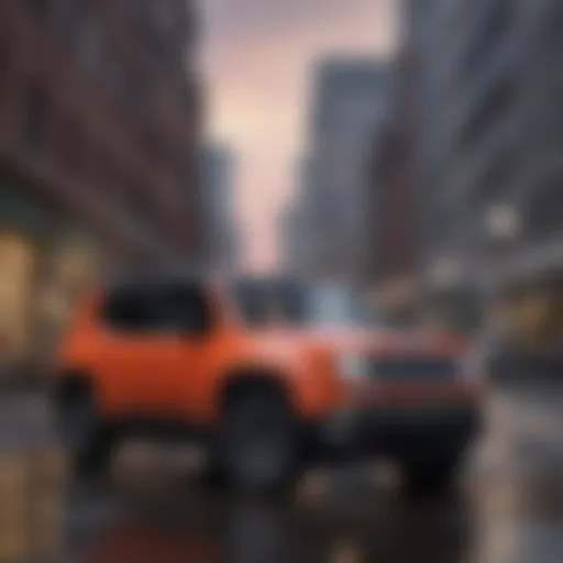 Overview of the 2015 Jeep Renegade in an urban setting