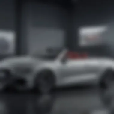 Dynamic Performance Metrics of Audi Two-Door Convertible Dynamic performance metrics of Audi two-door convertible on display