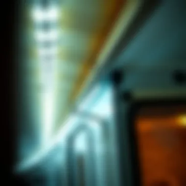 Close-up of high-quality LED light strip installed on an RV awning