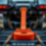 Heavy-duty UTV tie down strap in action
