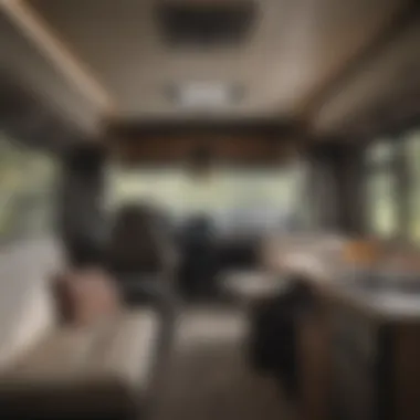 Interior layout of a bullet RV camper highlighting space efficiency