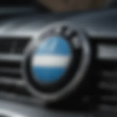 Close-up of a certified pre-owned BMW badge