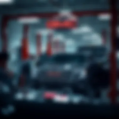 Coggin GMC Service Excellence Service department with technicians working on a GMC vehicle