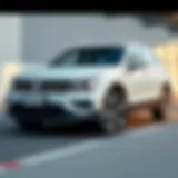 Front view of the 2019 Volkswagen Tiguan S showcasing its sleek design