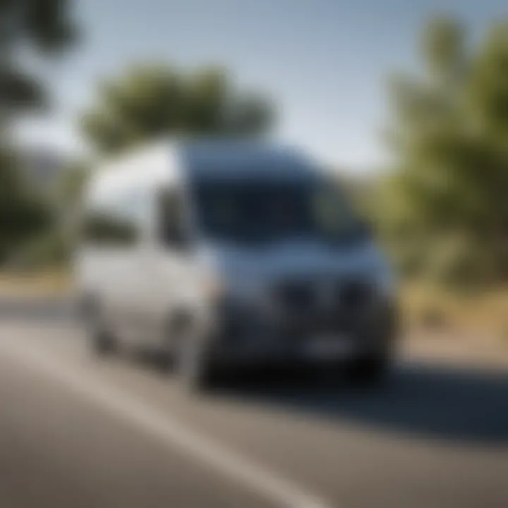 NV passenger van on the road showcasing performance and stability