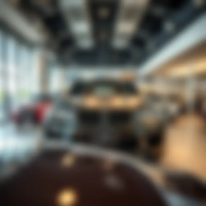 Interior showroom display featuring various BMW models