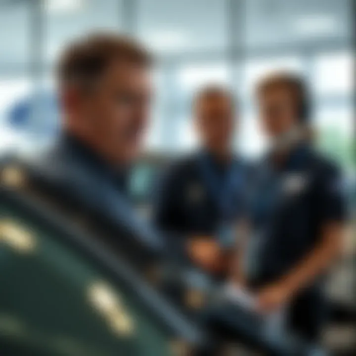 Customer Service at Ford Dealership Customer service representatives assisting clients at the dealership