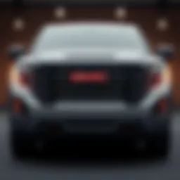 Front view of the 2022 GMC Sierra Regular Cab showcasing its bold grille and modern design.