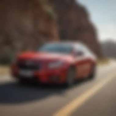 Dynamic driving shot of the 2012 Chevy Cruze RS on a scenic road