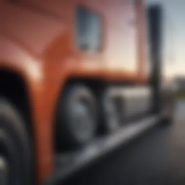 Battery Technology in Electric Trucks Close-up of an electric truck's battery technology