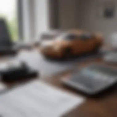 A calculator and financial documents on a desk