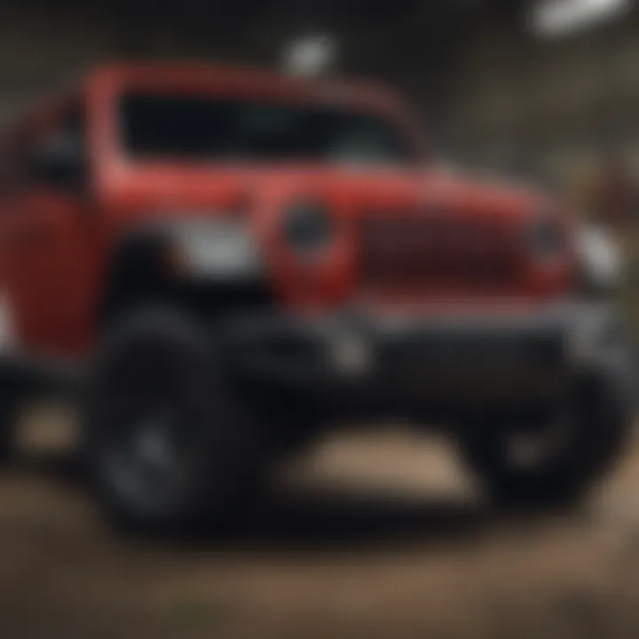 A close-up view of Jeep vehicles highlighting their features and design