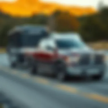Towing Capability in Outdoor Adventures 2014 Ram 1500 Outdoorsman towing a trailer