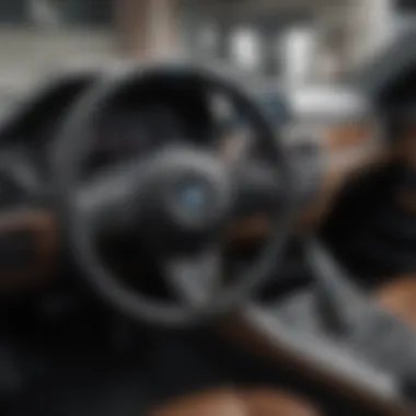 Interior view of a luxury used BMW at the dealership