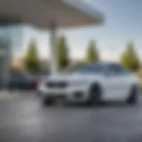 A luxurious BMW parked at a dealership in Redding, California