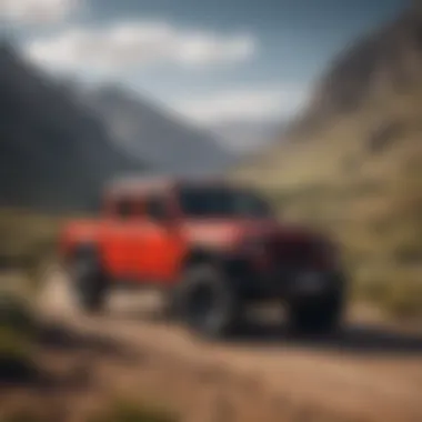 Adventure-ready Jeep Gladiator in dynamic landscape