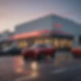 Exterior view of a Dodge dealership in Odessa showcasing various models