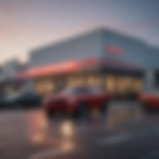 Exterior view of a Dodge dealership in Odessa showcasing various models