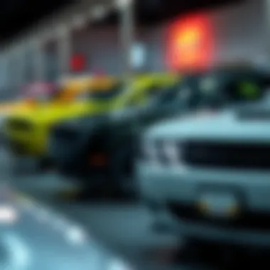 Dodge vehicles on display highlighting performance and style