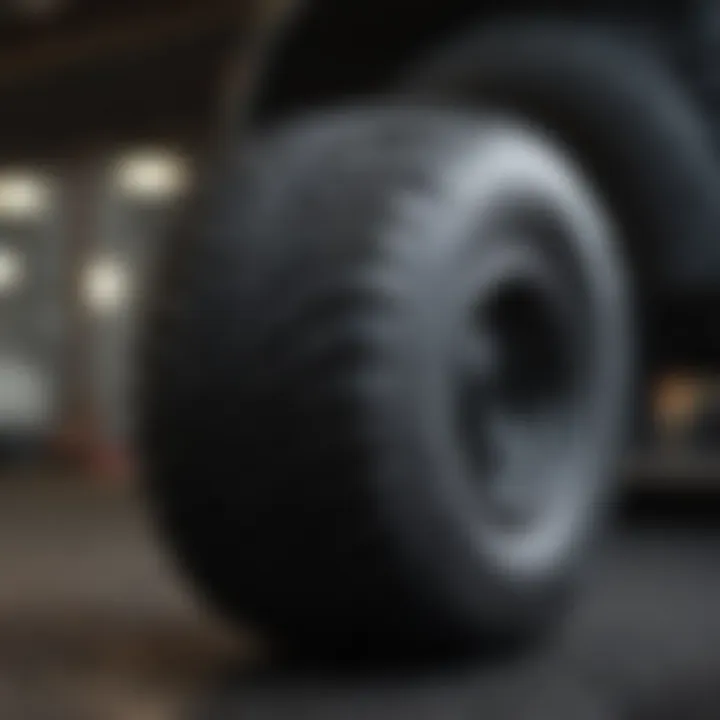 Close-up of Ford Transit all terrain tire tread pattern