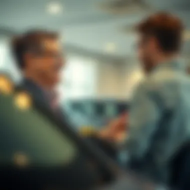 Customer service representative assisting a client