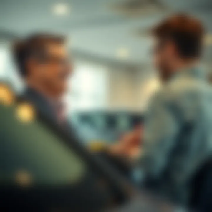 Customer service representative assisting a client