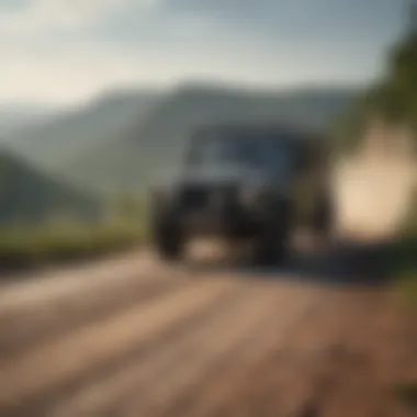 Land Rover vehicles on a scenic drive in Arkansas