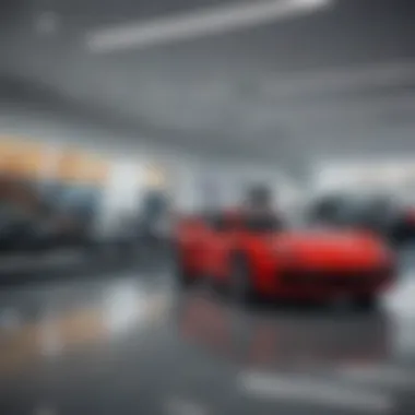 Interior of the dealership featuring a range of vehicles on display