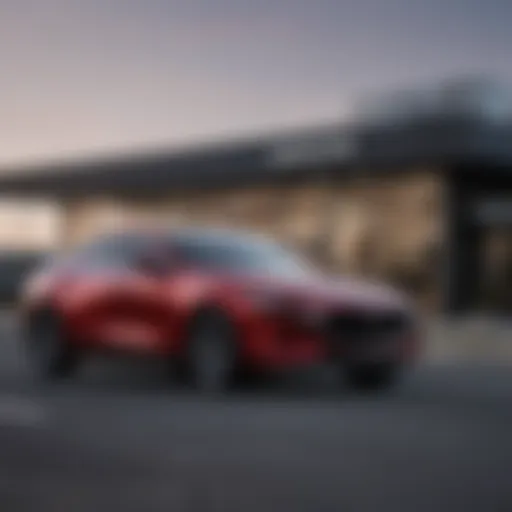 Exterior view of a Mazda dealership in Clarksville, Indiana