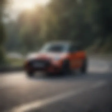 Performance of the Mini Cooper on the Road Mini Cooper driving on a winding road