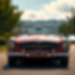 Elegant front view of the 1968 Mercedes 280SL showcasing its classic design