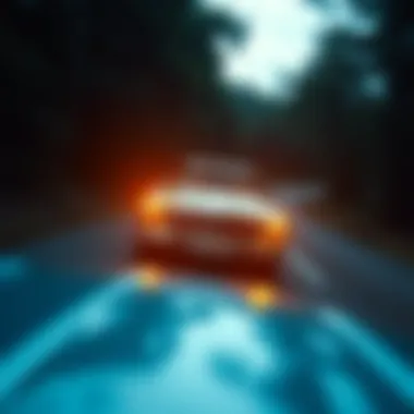 The 1968 Mercedes 280SL on the road emphasizing its driving dynamics