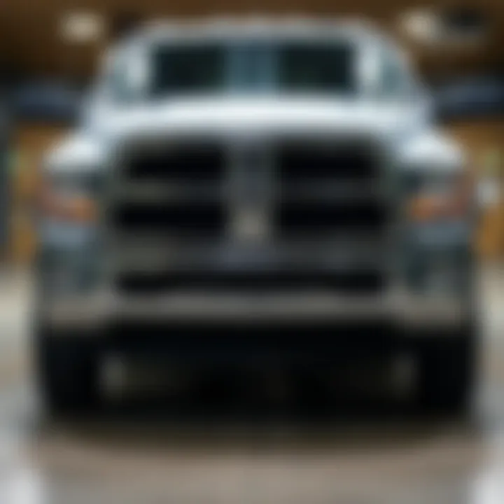 Front Design of the 2017 RAM 3500 Dually Front view of the 2017 RAM 3500 Dually showcasing its robust design