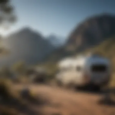 An RV parked in a remote area showcasing the off-grid lifestyle