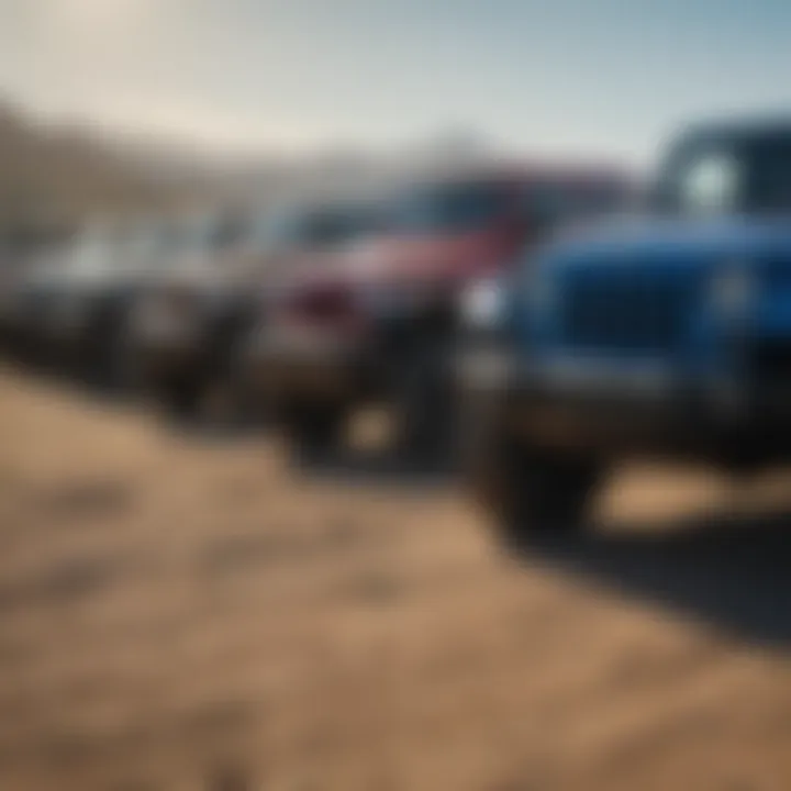 A lineup of Jeep models available at the Lodi dealership