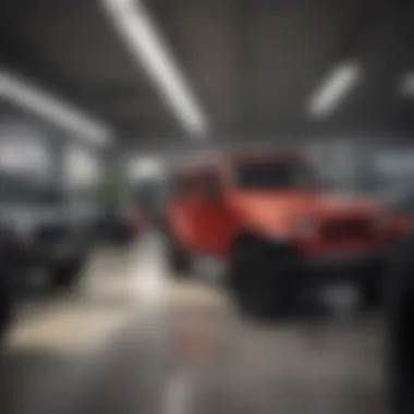 Customer Service Experience Customer service area at a Jeep dealership