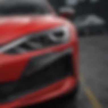 Close-up view of Audi sedan safety features including advanced driver assistance