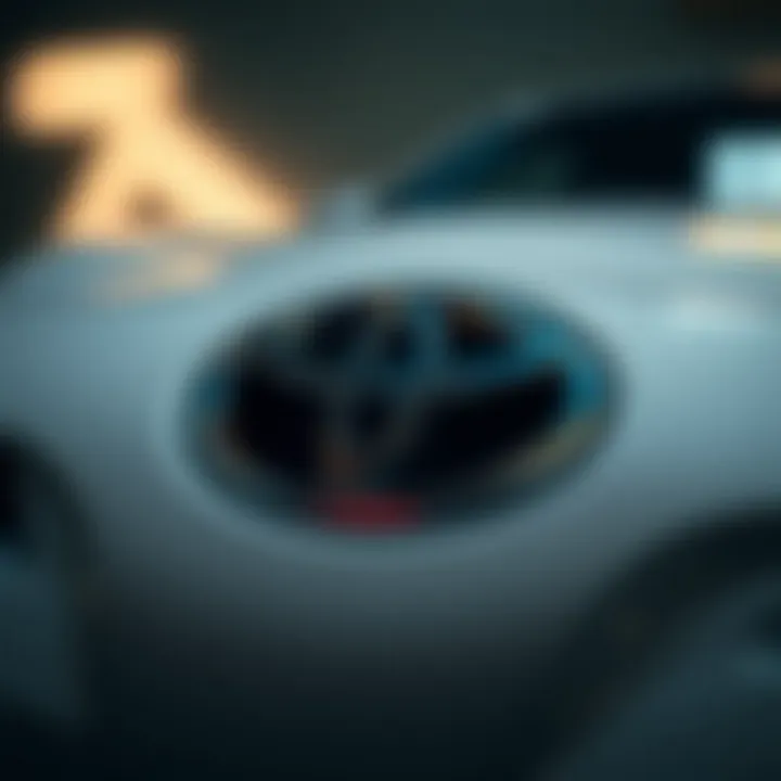 Toyota Emblem of Quality A close-up of a Toyota emblem symbolizing quality and reliability