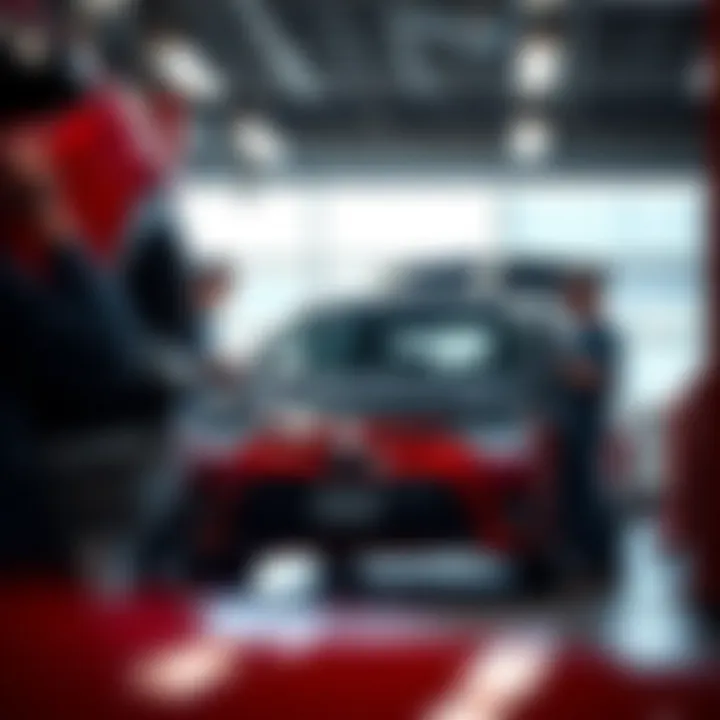 Commitment to Service Excellence at Toyota Dealerships Service technicians working on a Toyota vehicle in a service bay