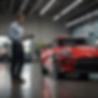 Customer interacting with a dealership representative