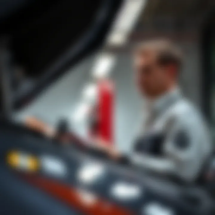 Thorough Inspection Services for Gray Daniels Nissan Used Cars Mechanic conducting a thorough inspection on a used Nissan vehicle