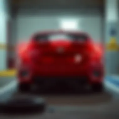 Ideal Setting for Tire Pressure Checks Honda Civic parked in a well-lit area for inspection