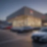 Exterior view of a Honda dealership in Golden, Colorado showcasing a range of vehicles