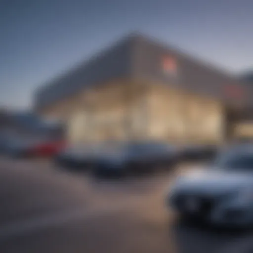 Exterior view of a Honda dealership in Golden, Colorado showcasing a range of vehicles