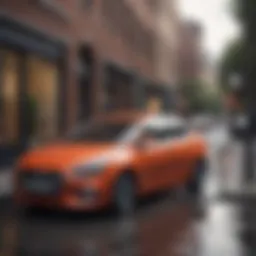 Stylish Hyundai Accent parked in an urban setting