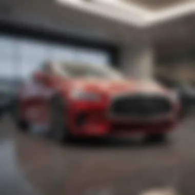 Interior of the Infiniti of Warwick showroom displaying luxury vehicles