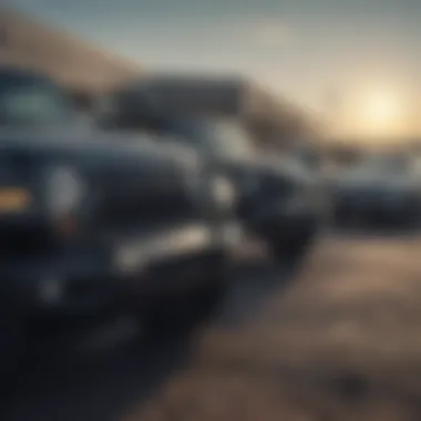 Jeep vehicles on a dealership lot