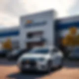 Exterior view of Keene Chevy dealership showcasing its branding